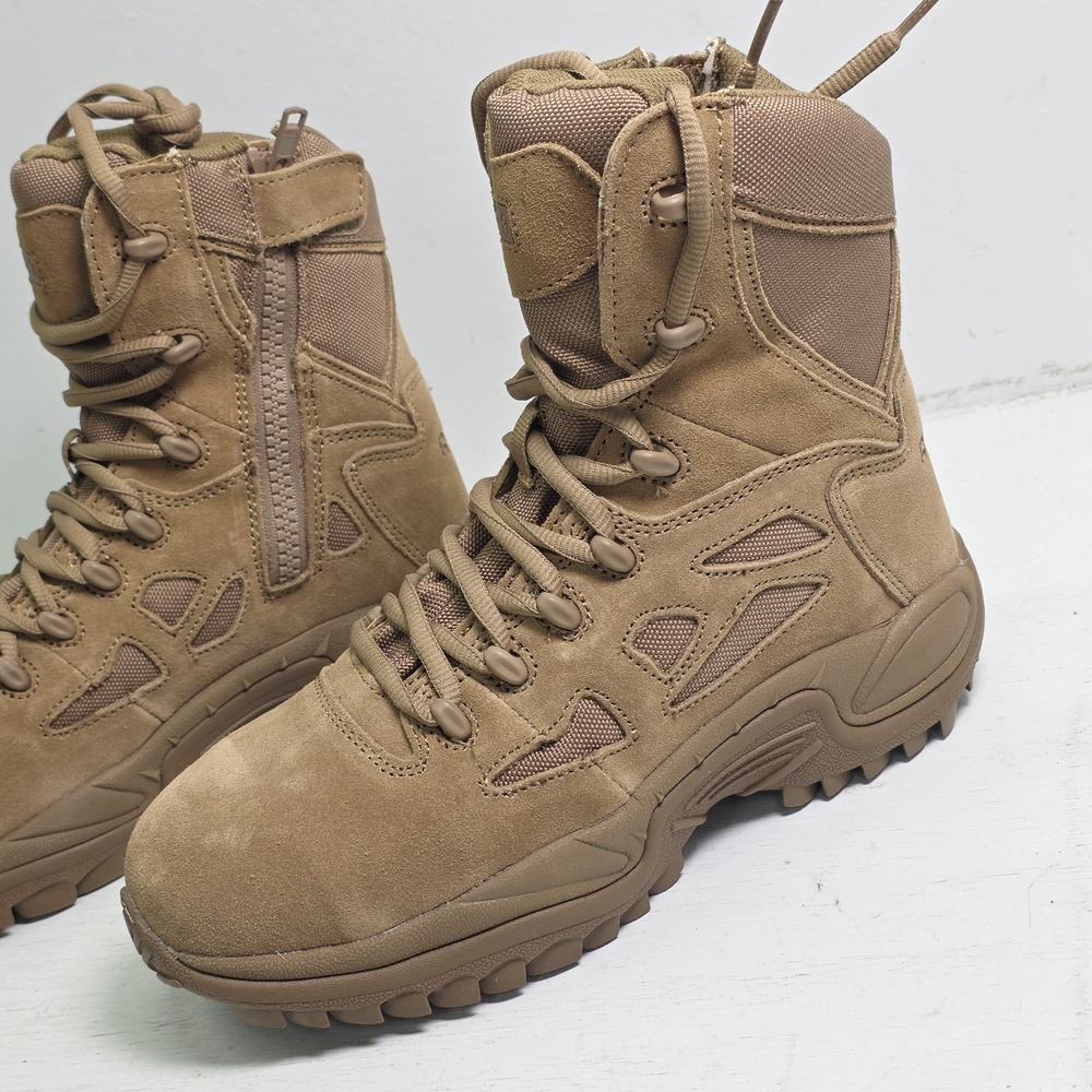 Reebok 8" Rapid Response RB Tactical Boot Coyote Side Zip Comp Toe 8" Sz 7 M - Picture 3 of 13
